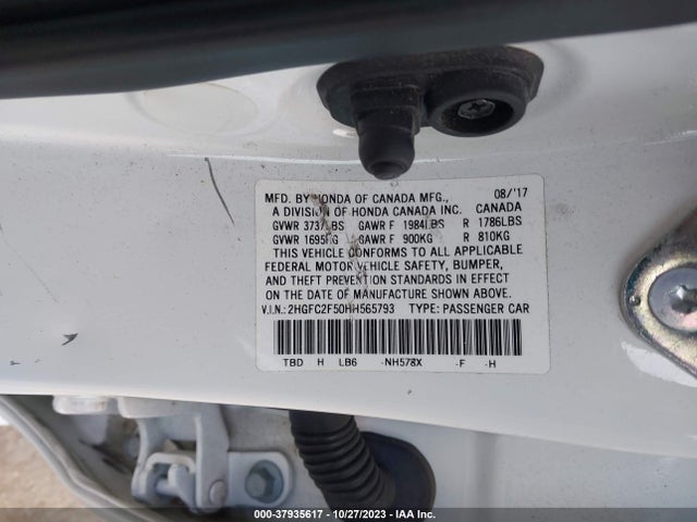 Honda Civic Lx 2017 2HGFC2F50HH565793 Image 9