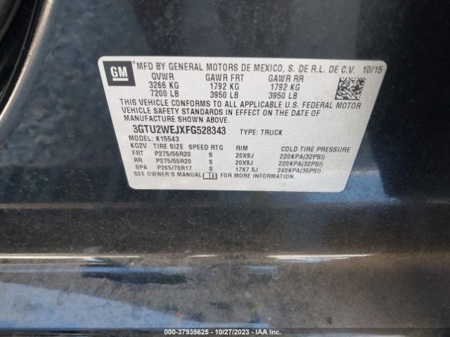 3GTU2WEJXFG528343 GMC Sierra 1500 Denali