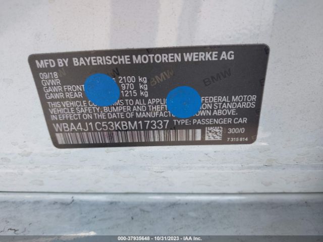 WBA4J1C53KBM17337 BMW 4 Series 430i