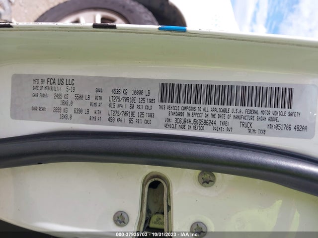 3C6UR4HJ5KG586244 RAM 2500 Tradesman