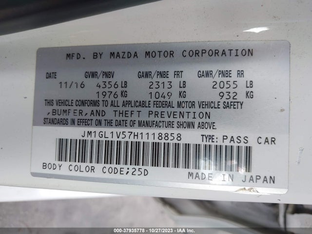 Mazda Mazda6 Touring 2017 JM1GL1V57H1118858 Image 9