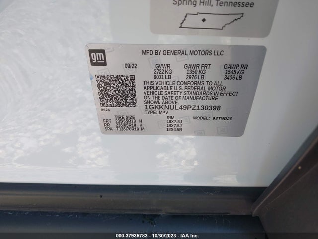 GMC Acadia Awd Slt 2023 1GKKNUL49PZ130398 Image 9