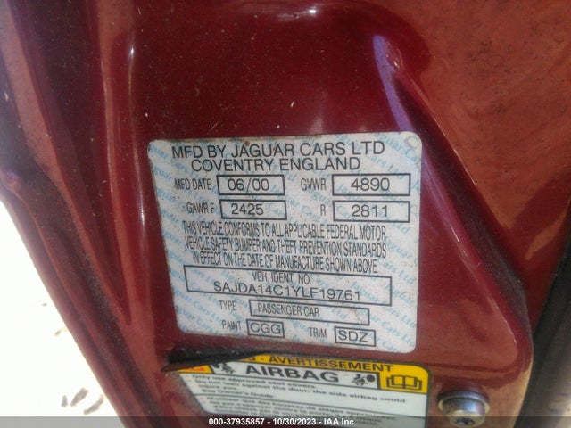 2000 JAGUAR XJ8 SAJDA14C1YLF19761 Photo 8