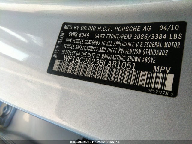 2011 PORSCHE CAYENNE WP1AC2A23BLA81051 Photo 8