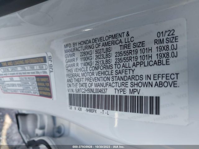 5J8TC2H50NL004637 Acura Rdx Technology Package
