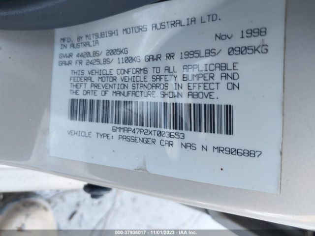 1999 MITSUBISHI DIAMANTE 6MMAP47P2XT003653 Photo 8