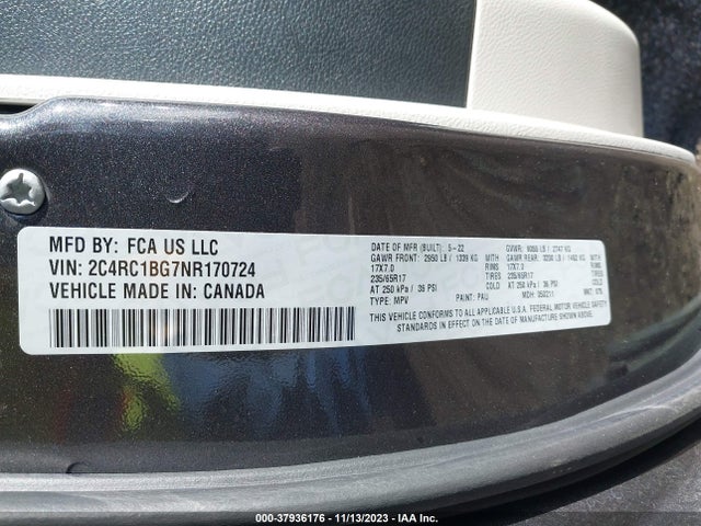 Chrysler Pacifica Touring L 2022 2C4RC1BG7NR170724 Image 9