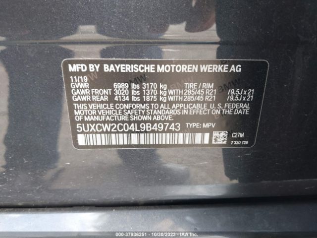 5UXCW2C04L9B49743 BMW X7 Xdrive40i