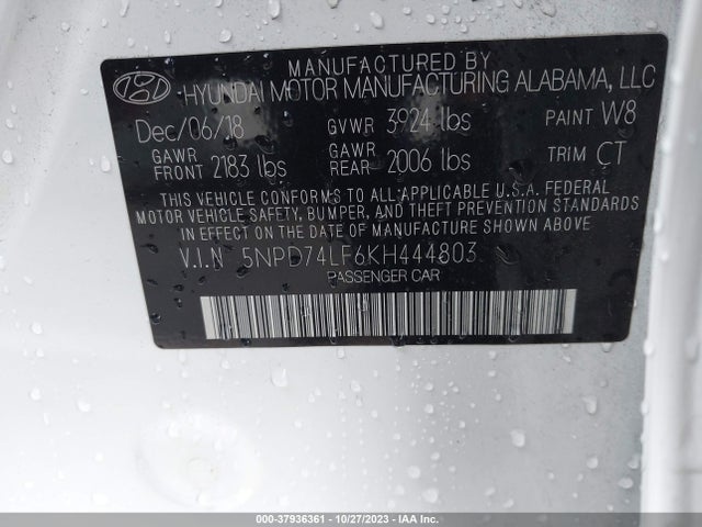 Hyundai ELANTRA SE 2019 5NPD74LF6KH444803 Image 9