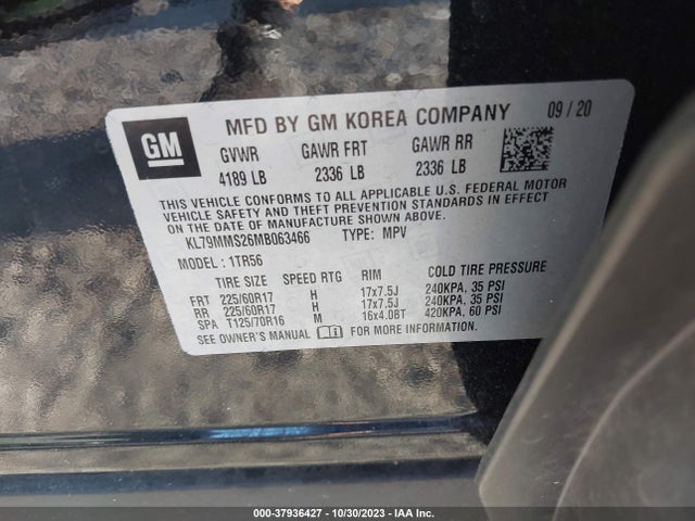 Chevrolet Trailblazer Ls 2021 KL79MMS26MB063466 Image 9
