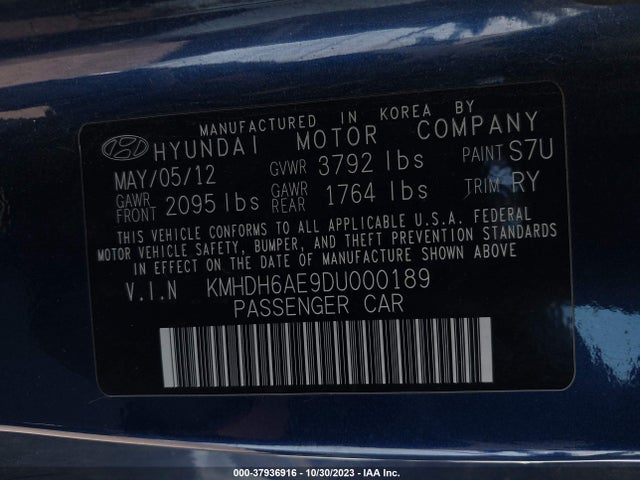 2013 HYUNDAI ELANTRA KMHDH6AE9DU000189 Photo 8