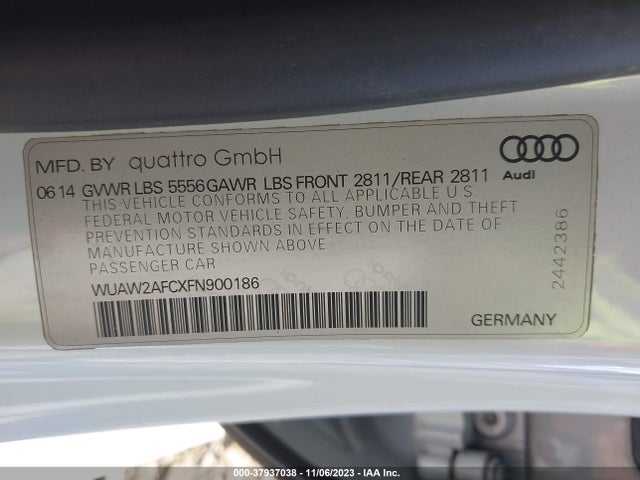 2015 AUDI RS 7 WUAW2AFCXFN900186 Photo 8