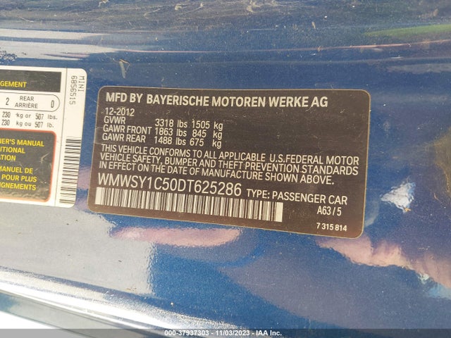 2013 MINI ROADSTER WMWSY1C50DT625286 Photo 8
