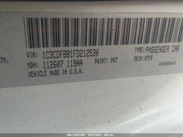 2015 DODGE DART SXT VIN: 1C3CDFBB1FD212530