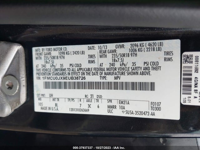 Ford Escape Titanium 2014 1FMCU0JX9EUB38726 Image 9