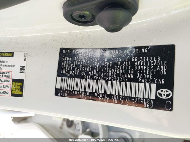 Toyota COROLLA LE 2021 5YFEPMAE1MP253357 Image 9