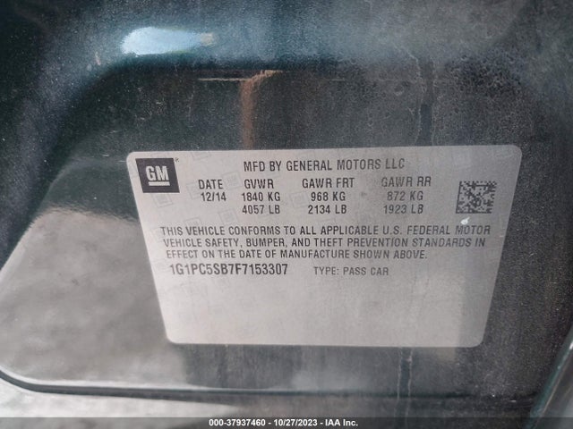Chevrolet Cruze 1lt Auto 2015 1G1PC5SB7F7153307 Image 9