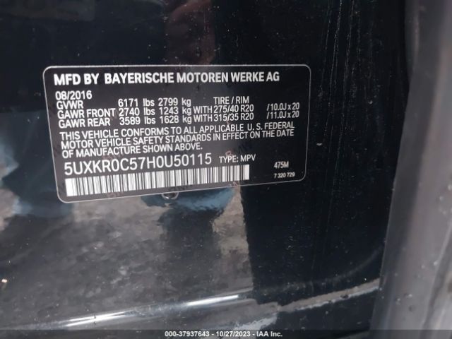 5UXKR0C57H0U50115 BMW X5 Xdrive35i