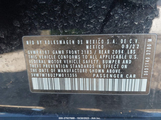 3VW7M7BU2PM011355 Volkswagen JETTA SE