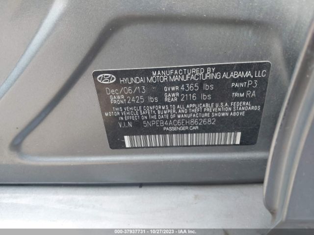 5NPEB4AC6EH862682 Hyundai SONATA GLS