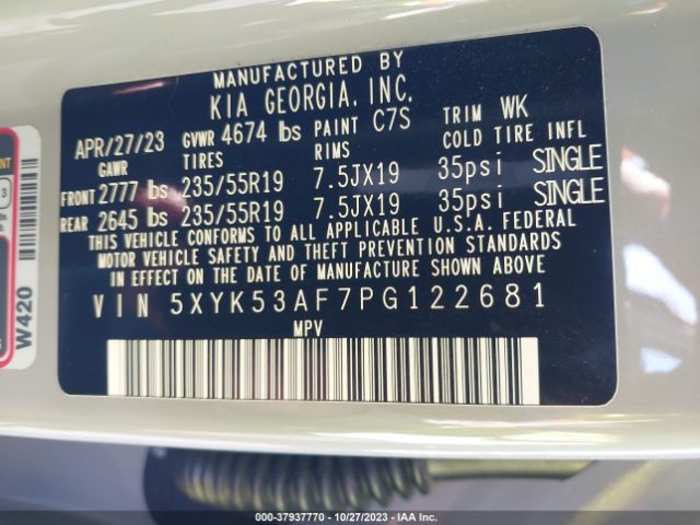 5XYK53AF7PG122681 KIA Sportage Sx-prestige