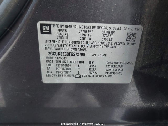 Chevrolet Silverado 1500 Ltz 2015 3GCUKSEC0FG272790 Image 9