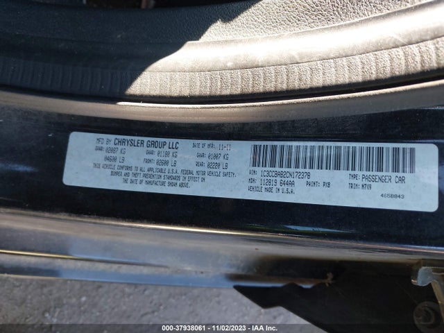 Продажа на аукционе авто 2012 Chrysler 200 Lx, vin: 1C3CCBAB2CN172378, номер лота: 37938061