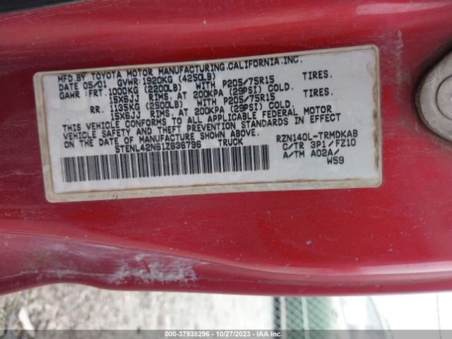 2001 TOYOTA TACOMA 5TENL42N61Z836796 Photo 8