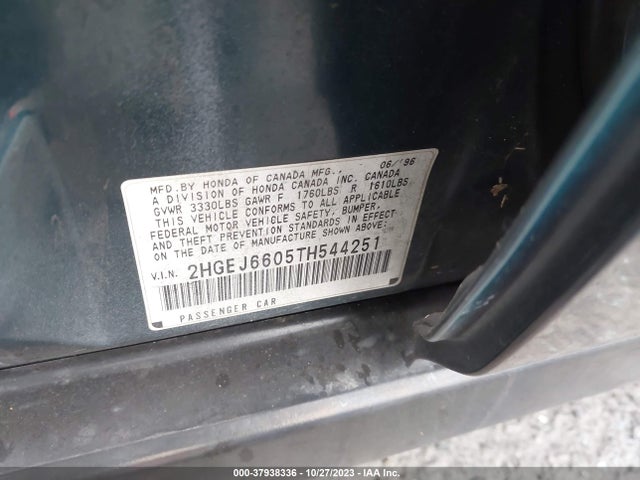 1996 HONDA CIVIC LX/EX VIN: 2HGEJ6605TH544251