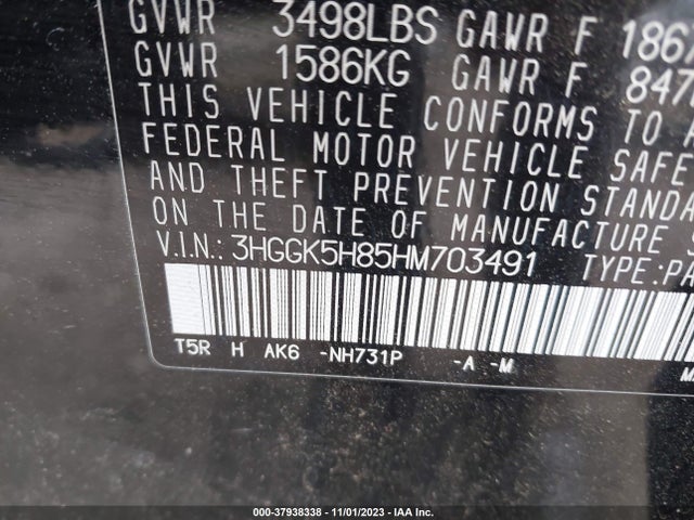 Honda Fit Ex-l 2017 3HGGK5H85HM703491 Image 9