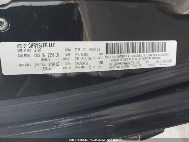 2008 DODGE GRAND CARAVAN SXT VIN: 2D8HN54P28R686330