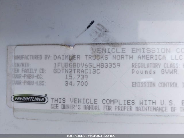 Freightliner Detroit Dd13 2016 1FUBGBDV6GLHB3359 Image 9