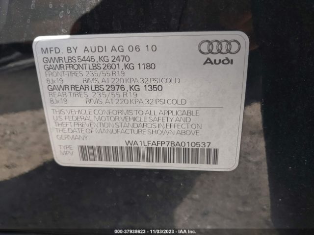 2011 AUDI Q5 WA1LFAFP7BA010537 Photo 8