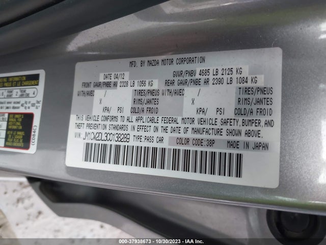 2012 MAZDA MAZDA5 GRAND TOURING VIN: JM1CW2DL3C0138289