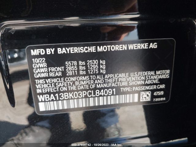 WBA13BK03PCL84091 BMW 5 Series M550i Xdrive