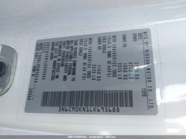 3N6CM0KN1LK695688 Nissan Nv200 Compact Cargo S