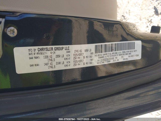 2014 DODGE GRAND CARAVAN SXT VIN: 2C4RDGCG5ER352498