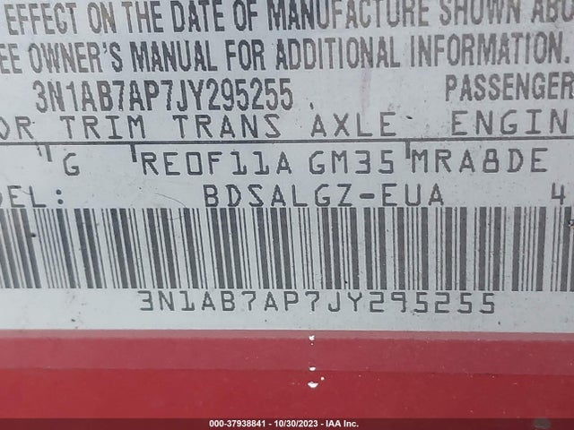 2018 NISSAN SENTRA SL VIN: 3N1AB7AP7JY295255