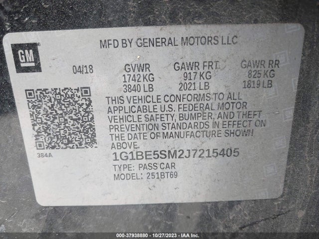 Chevrolet Cruze Lt Auto 2018 1G1BE5SM2J7215405 Image 9