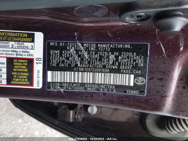 Toyota AVALON LIMITED 2014 4T1BK1EB7EU091699 Image 9