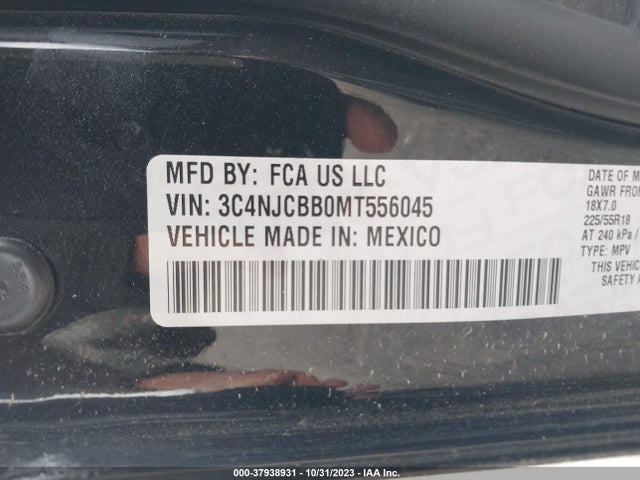 Jeep Compass Altitude Fwd 2021 3C4NJCBB0MT556045 Image 9