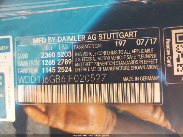 WDD1J6GB6JF020527 Mercedes-Benz E 400 4matic