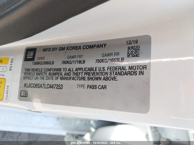 Chevrolet Spark Fwd 1lt Automatic 2020 KL8CD6SA7LC447253 Image 9