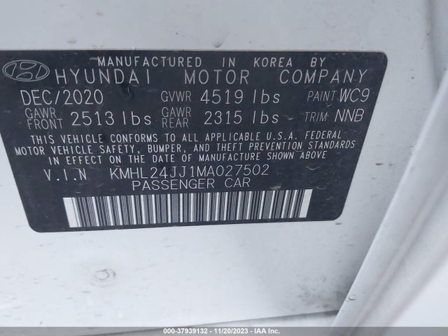 Hyundai Sonata Hybrid Blue 2021 KMHL24JJ1MA027502 Image 9