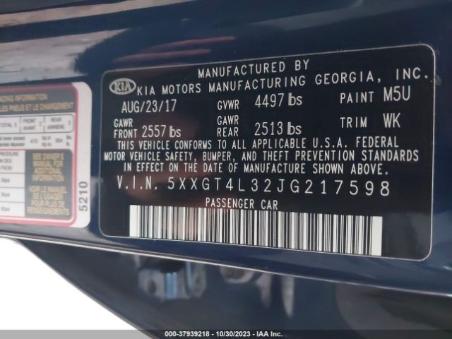 5XXGT4L32JG217598 KIA Optima S