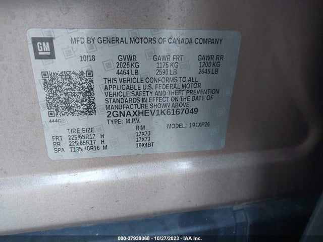 Chevrolet EQUINOX LS 2019 2GNAXHEV1K6167049 Image 9