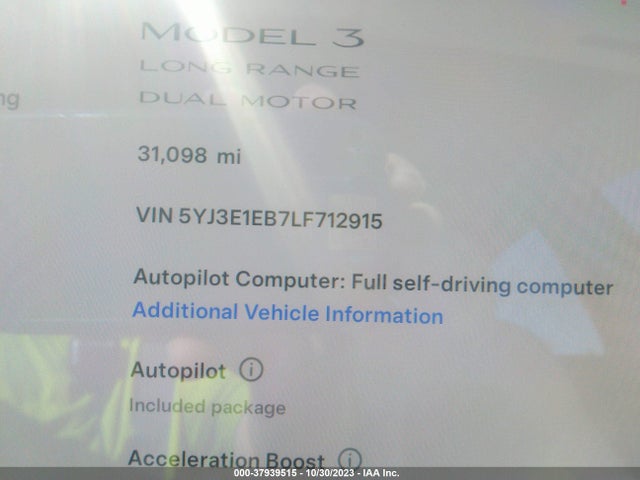 Tesla Model 3 Long Range Dual Motor 2020 5YJ3E1EB7LF712915 Image 7