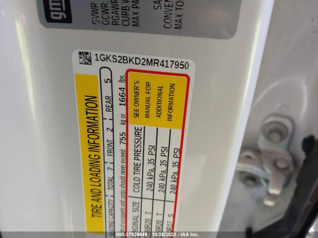 GMC Yukon 4wd Slt 2021 1GKS2BKD2MR417950 Image 9
