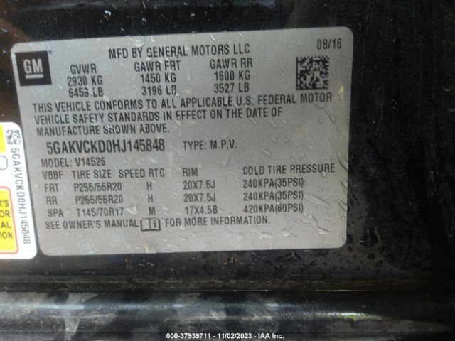 5GAKVCKD0HJ145848 Buick Enclave Premium