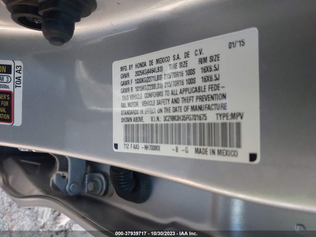 Honda CR-V LX 2015 3CZRM3H35FG701675 Image 9